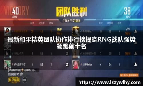 最新和平精英团队协作排行榜揭晓RNG战队强势领跑前十名